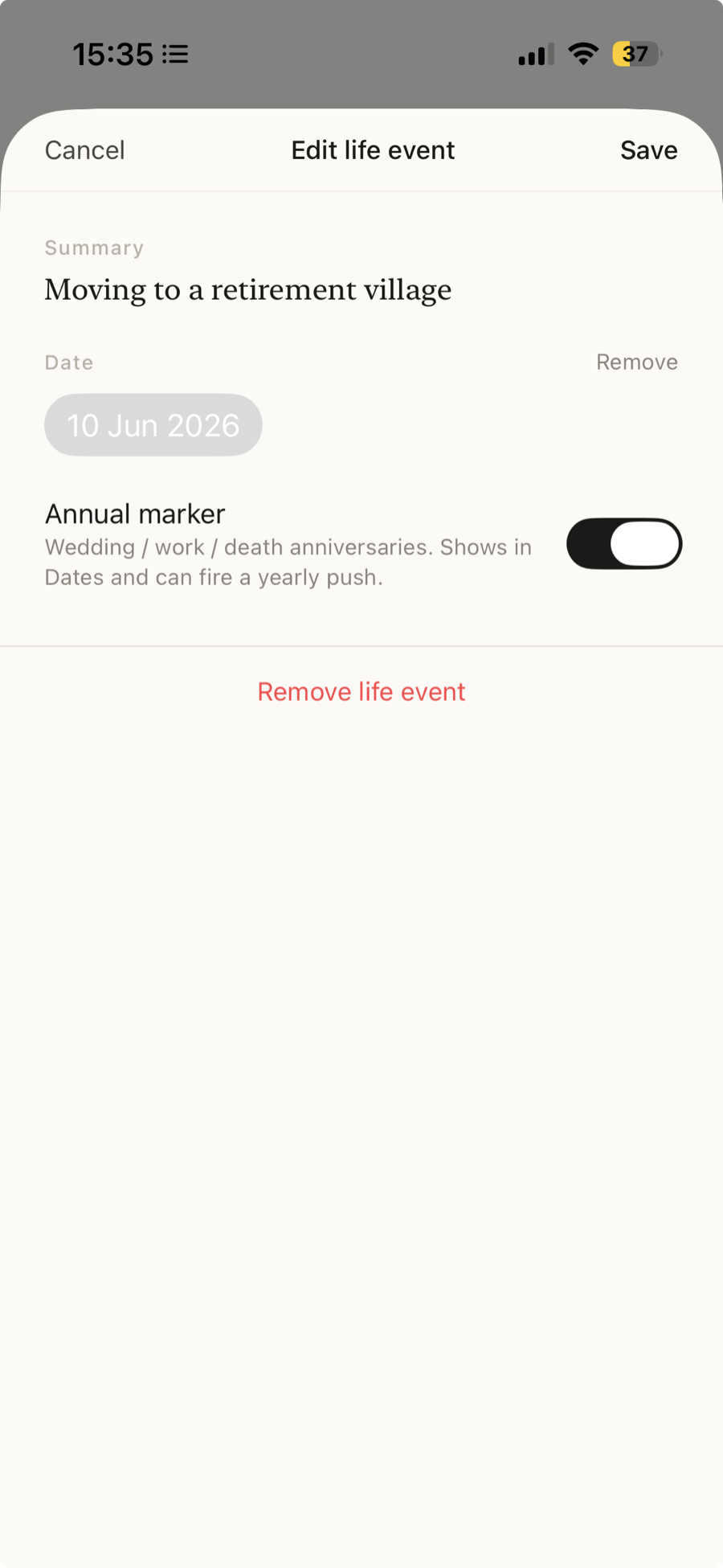 Annual markers