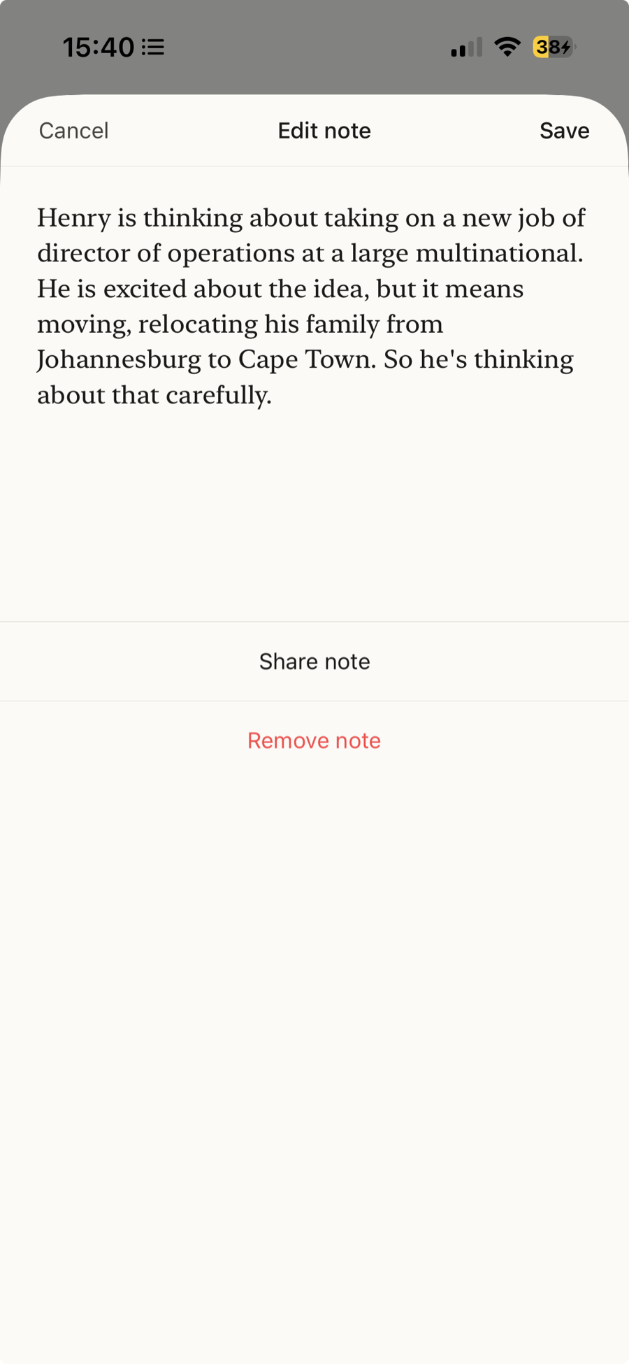 Share a note